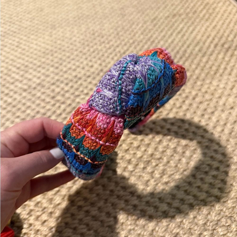 Lele Sadoughi Multicolor Braided Headband - Purple, Pink, Blue, Orange, Teal